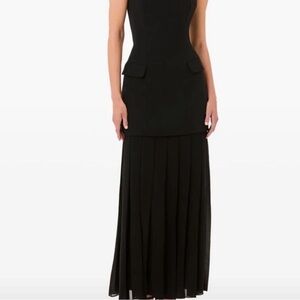 NICHOLAS Black Pleated Maxi Skirt